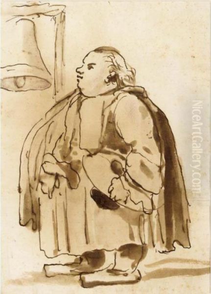 A Caricature Of A Monk Near A Church-bell - view 1