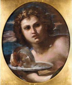 Study Of A Youth, Head And Shoulders, Possibly Bacchus by Gian Antonio Burrini