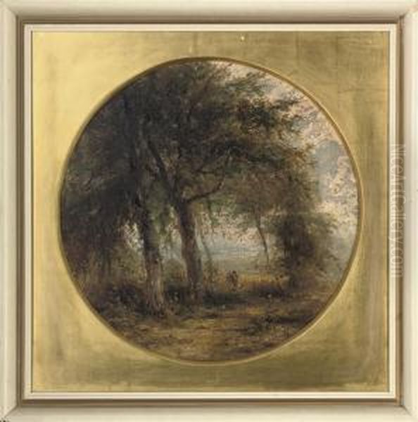 Figures In A Wooded Landscape - view 1