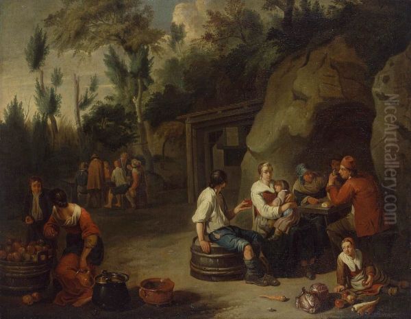 Peasant Family Sitting at a Table - view 1