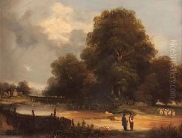 Suffolklandscape With Figures And Sheep - view 1