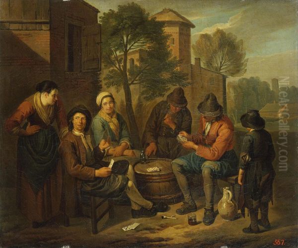 Peasants Playing Cards - view 1