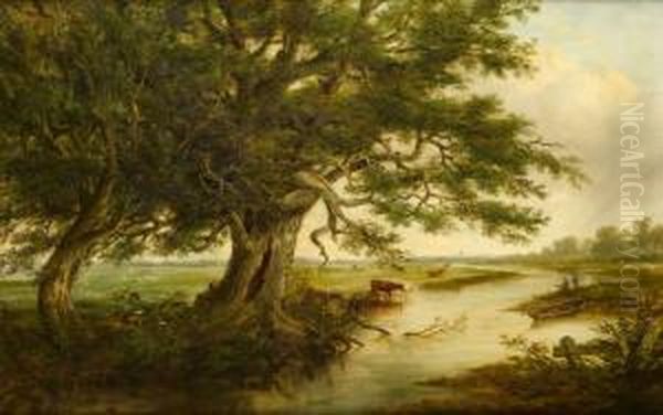 An Extensive Landscape With Distant View To A Town - view 1