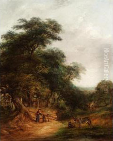 Landscape With Donkeys And A Figure - view 1