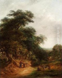 Landscape With Donkeys And A Figure