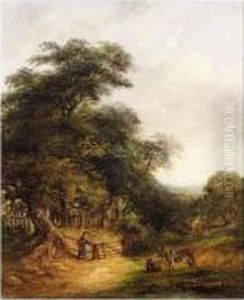 Landscape With Donkeys And Figure