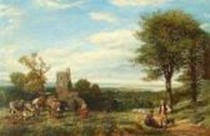 Gathering Lavender by Charles Thomas Burt