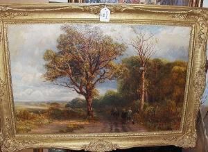 A Family Walking On A Woodside Track, 1891