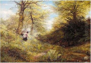 Picking Bluebells by Charles Thomas Burt