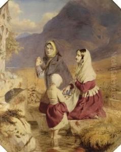 A Blind Girl At A Holy Well: A Scene In The West Of Ireland by Frederick William Burton