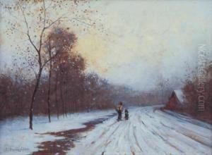 Paesaggio Innevato Con Figure by Giuseppe Buscaglione
