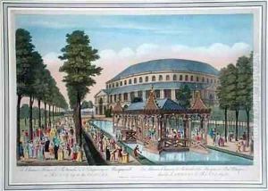 The Chinese House, the Rotunda and the Company in Masquerade in Ranelagh Gardens by John Bowles