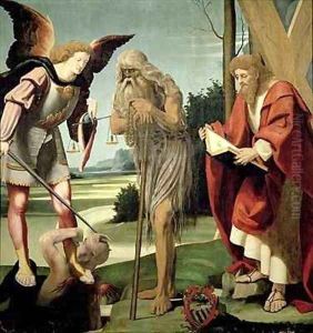 SS. Michael, Andrew and Onuphrius by Pseudo Bramantino