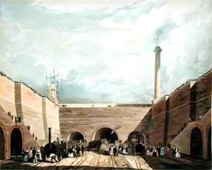 Entrance of the Railway at Edge Hill, Liverpool by Thomas Talbot Bury