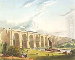 Viaduct across the Sankey Valley by Thomas Talbot Bury