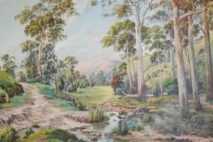 Scene Oil On Canvas Signed E A Baggsand