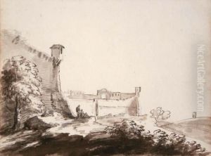 Paesaggio Con Fortificazione Efigure by Jan Frans Van Bloemen (Orizzonte)