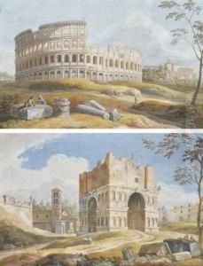 View Of The Colosseum, Rome by Jan Frans Van Bloemen (Orizzonte)