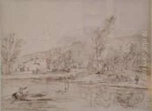 Paysage Lacustre Et Personnages by Jan Frans Van Bloemen (Orizzonte)