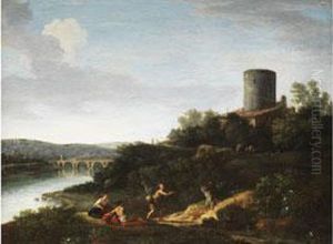 Italienische Ideallandschaft Mit Figurenstaffage