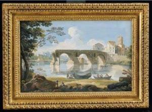 Roma, Il Tevere A Ponte Rotto by Jan Frans Van Bloemen (Orizzonte)