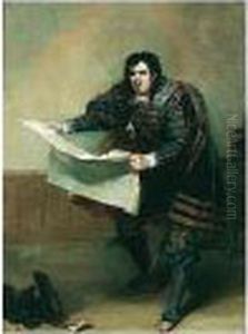 Portrait Of John Vandenhoff In The Character Of Sir Giles Overreach by Robert William Buss