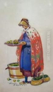 La Marchande De Pommes by Maurice Busset