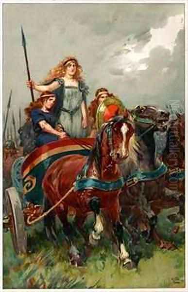 Spear in hand, Boadicea led them to attack - view 1
