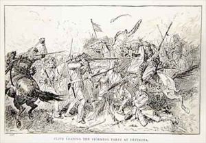 Clive leading the storming party at Devikota by Gordon Frederick Browne