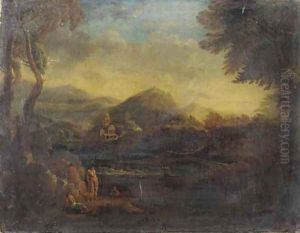 Figures in an Arcadian landscape by Copplestone Warre Bamfylde