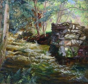 Falls On The Nant Col Llandeor by Charles Ernest Butler