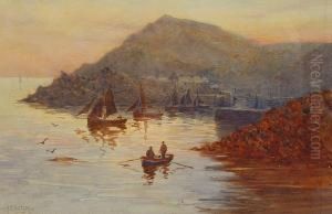 Evening, Polperro Harbour by Herbert E. Butler