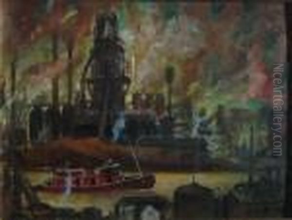 Industrial Scene With Tugboat - view 1