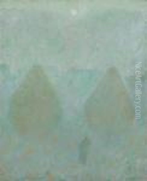 Haystacks Under Moonlight, Giverny - view 1