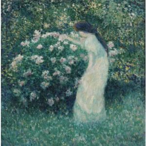 Lili Butler In Claude Monet's Garden by Theodore Butler