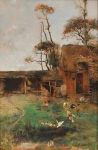 Farmyard by Abraham Louis Buvelot