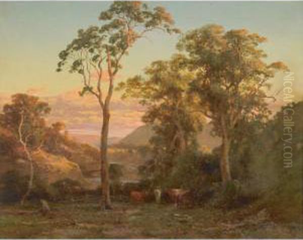 Near Bacchusmarsh [sic]. Sunset On The Werribee - view 1