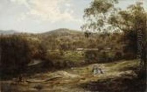 Tubbutt Homestead In The Bombala District, In The Foothills Of The Snowy Mountains by Abraham Louis Buvelot