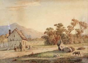 Untitled (rural Scene And Farmhouse) by Abraham Louis Buvelot