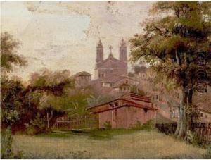 View Of The Church Of Santa Fede, Mexico by Abraham Louis Buvelot