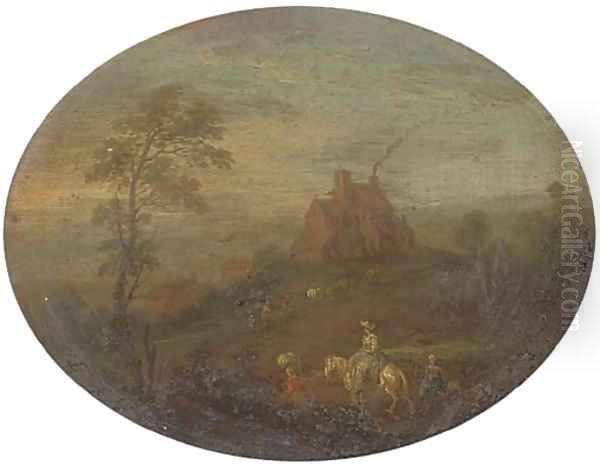 A wooded river landscape with travellers on a track; and A wooded river landscape with travellers on a track, a cottage beyond - view 1