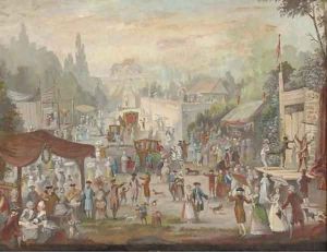 A country fair by Louis Nicolael van Blarenberghe