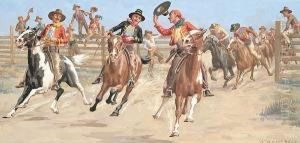 'a Mexican Horserace'; 'a Roman Chariot Race'; 'a Pacing Race' by William Hounsom Byles