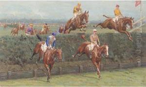 The Grand National, 1927 - Valentine's Brook The Second Time Around by William Hounsom Byles