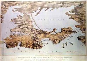 Panoramic view of the Sea of Azof showing the Allied position by Augustus Butler
