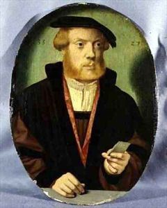 A Portrait of a Young Man Wearing a Fur Lined Cape