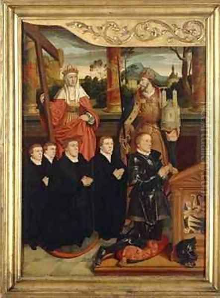 The Mayor of Cologne Arnold von Siegen, kneeling as Founder with Four Sons on front of Saints Helena and Emperor Heinrich - view 1