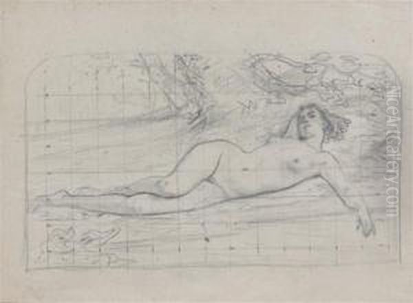 Etude De Femme Nue Allongee - view 1