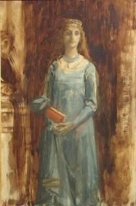 A Study Of A Standing Female Figure by Alexandre Cabanel