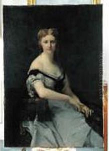 Portrait De Femme. Huile Sur Toile Signee A Droite Au Milieu, Datee "1867" by Alexandre Cabanel